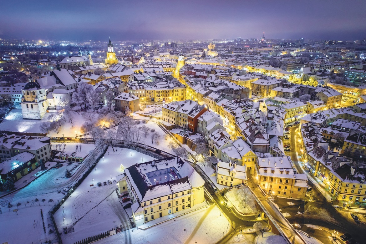 Lublin, panorama zimą