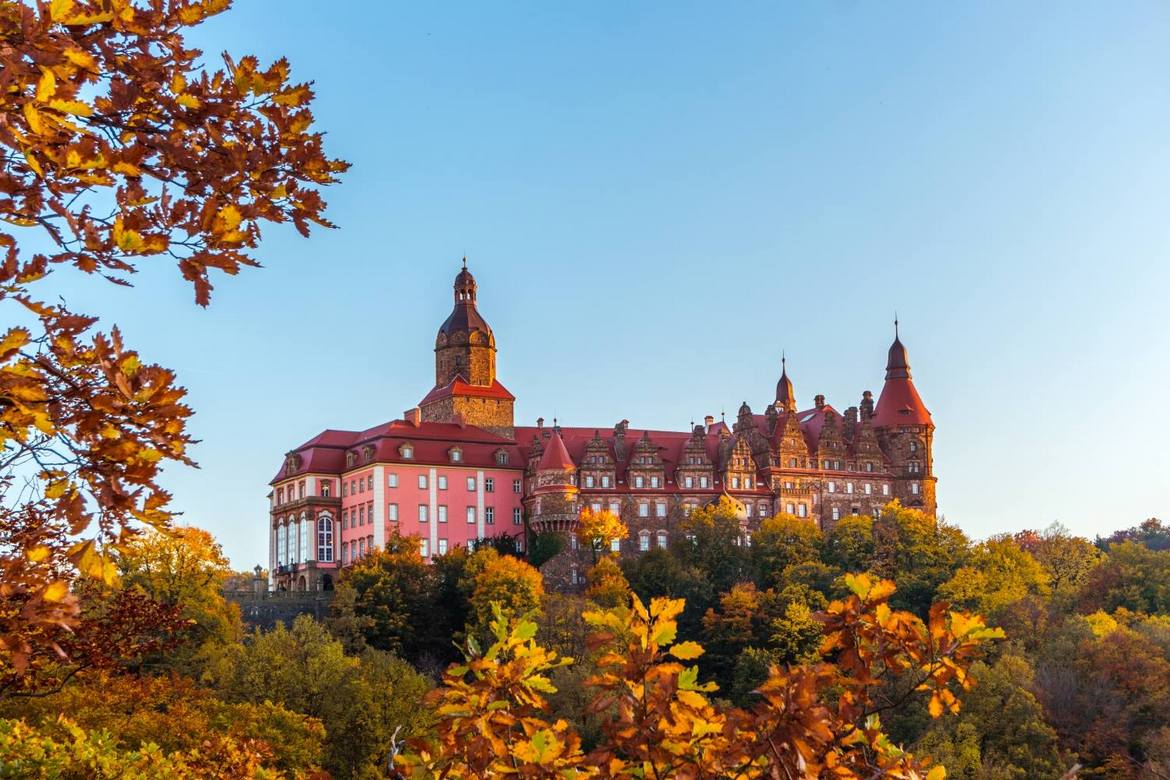 Zamek Książ w jesiennej scenerii